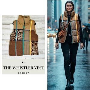 NWOT The Whistler Vest -Multicolored Sherpa